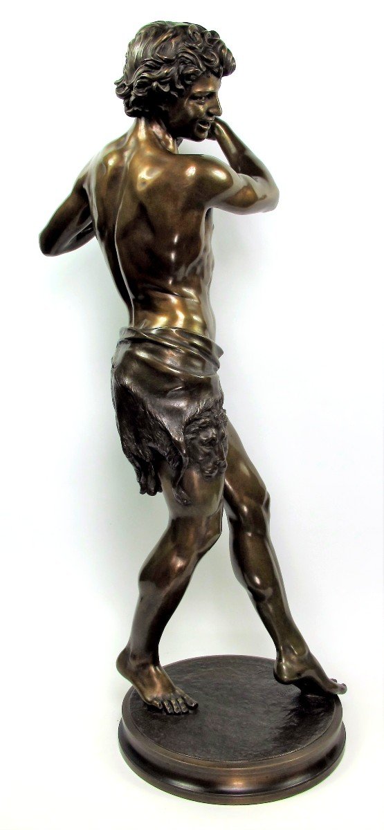 Sculpture En Bronze « Danseur De Saltarelle » De Justin Chrysostôme Sanson (1833 – 1910)-photo-1