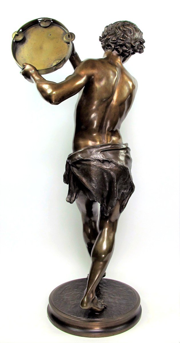 Sculpture En Bronze « Danseur De Saltarelle » De Justin Chrysostôme Sanson (1833 – 1910)-photo-2