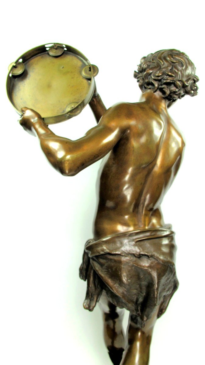 Sculpture En Bronze « Danseur De Saltarelle » De Justin Chrysostôme Sanson (1833 – 1910)-photo-3