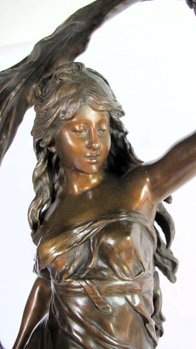 Importante Sculpture En Bronze « L’aurore » D’auguste Moreau (1834-1917)-photo-2