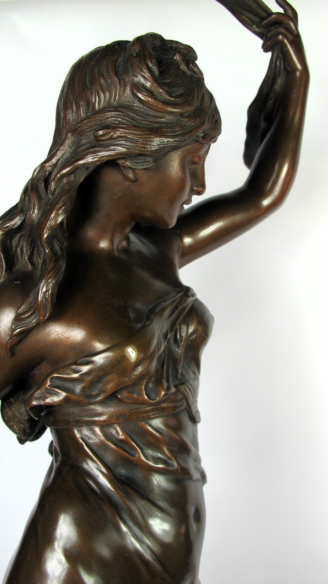 Importante Sculpture En Bronze « L’aurore » D’auguste Moreau (1834-1917)-photo-4