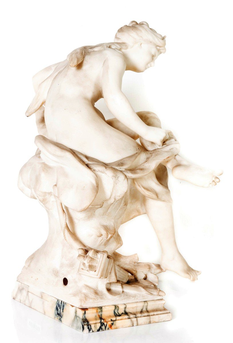 Marble Sculpture By Louis Gossin (1846-1928), Diana In The Bath-photo-4