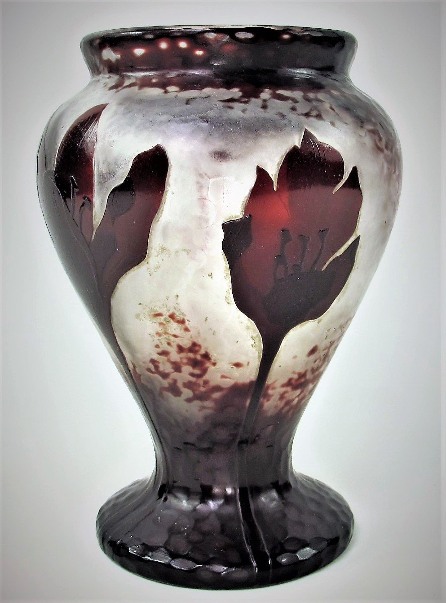 Vase De Daum à Décor De Crocus