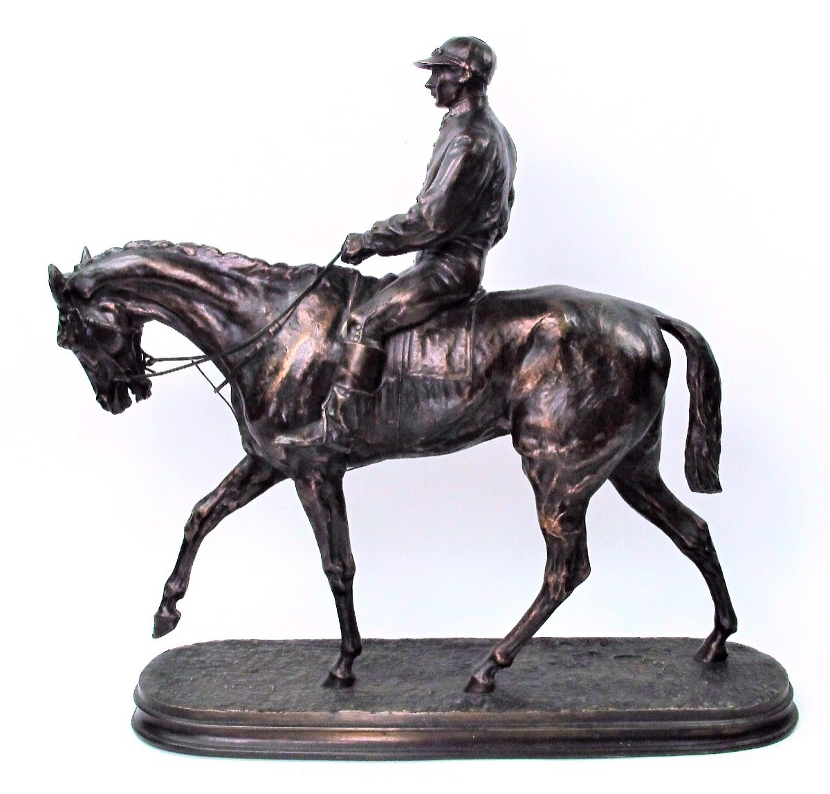 "jockey On Horseback N°1" By Pierre-jules Mêne (1810-1879)-photo-2