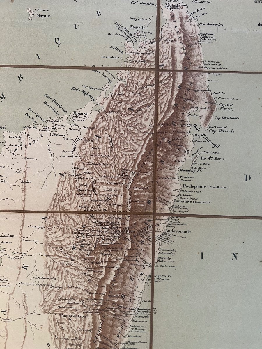 Hauserman. Old Map Madagascar 1885 Catholic Missions.-photo-1