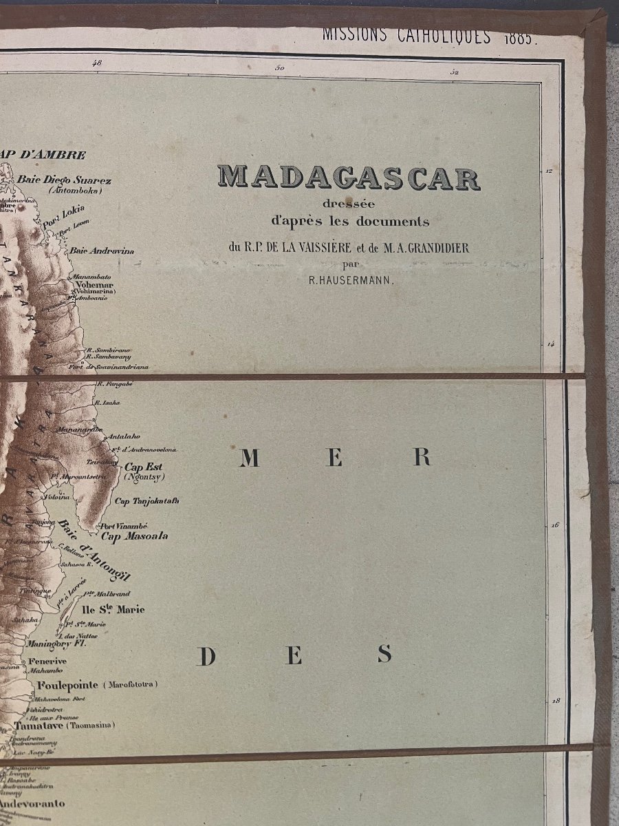 Hausermann . Carte Ancienne Madagascar 1885 Missions Catholiques .-photo-2