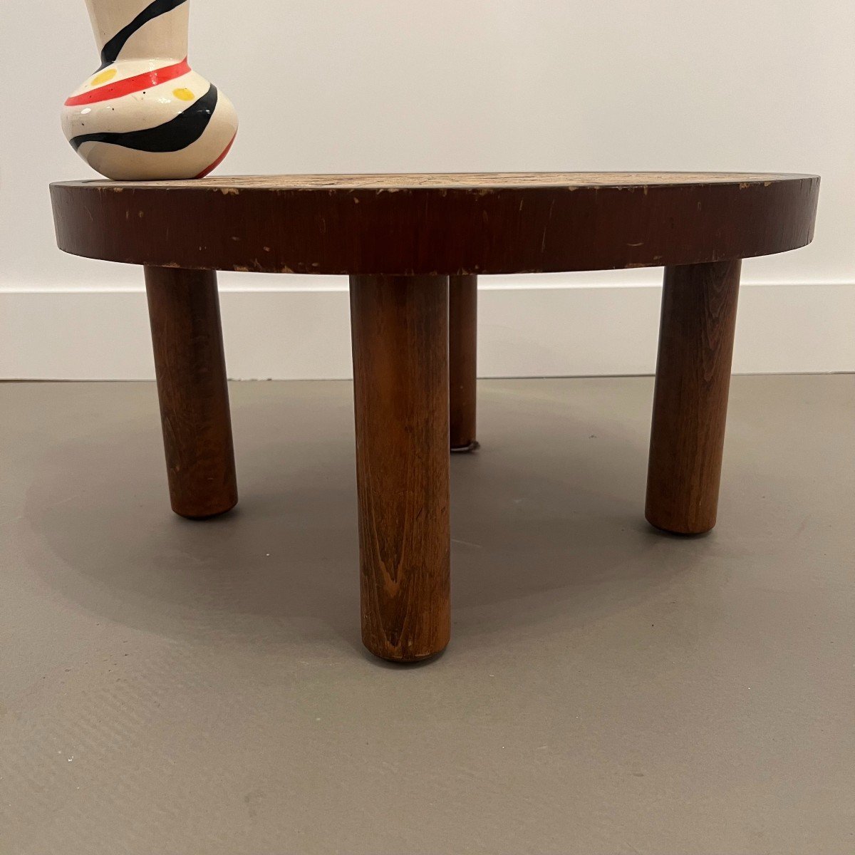 Pedestal Table, Mini Coffee Table By Roger Capron. Diam 52 Cm-photo-3