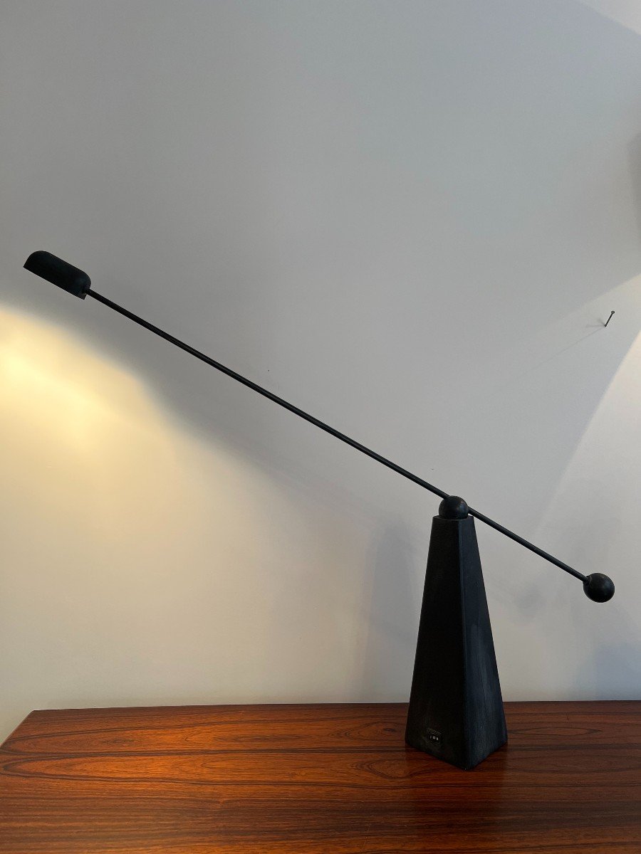 Italy, Design 1980 Model Orbit Desk Lamp By Ron Rezek-photo-3