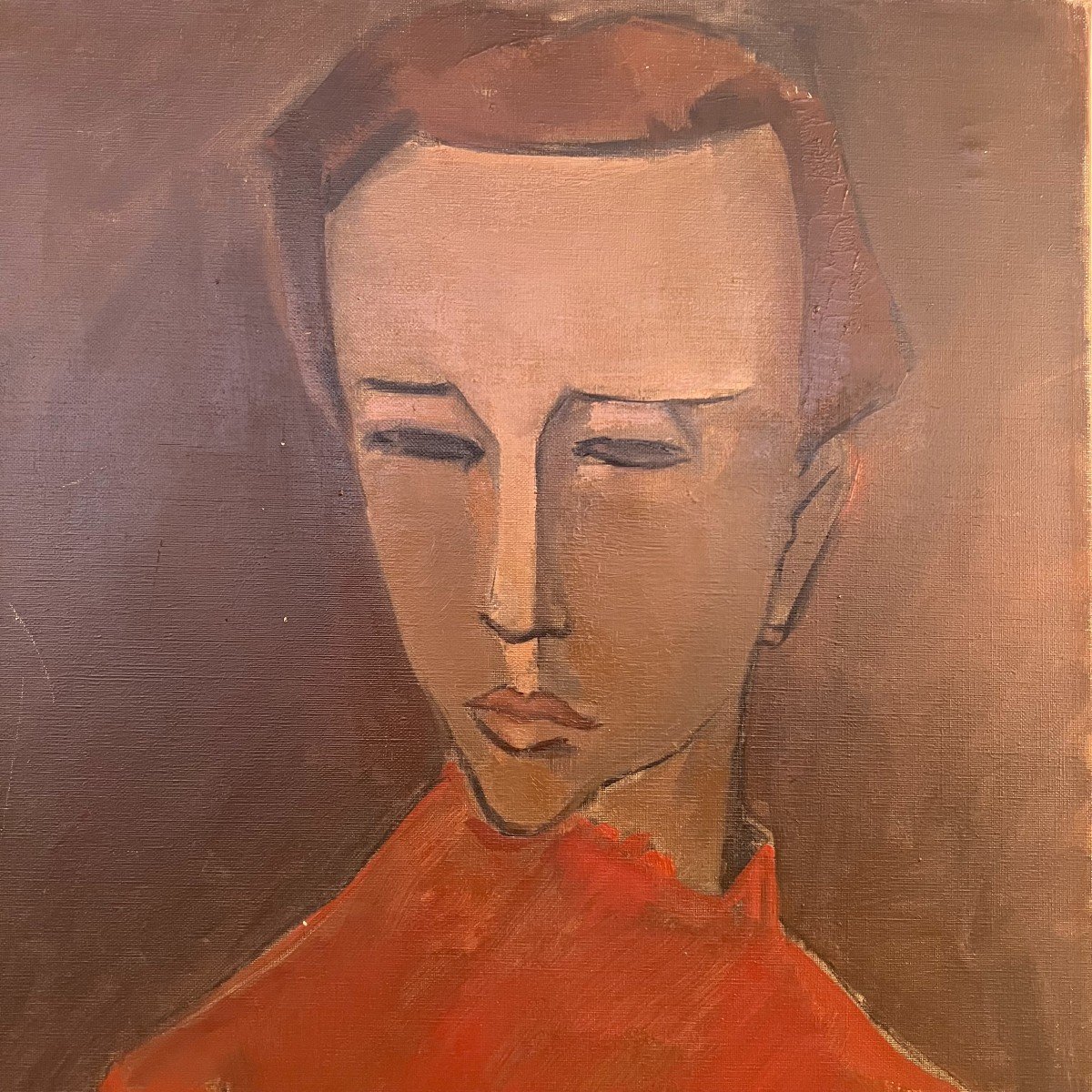 Max Fabre (1928-2021) Painting, Portrait 1954.