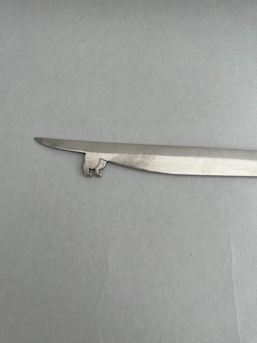 Hermes Paris, Silver Letter Opener Paper Cutter.-photo-4