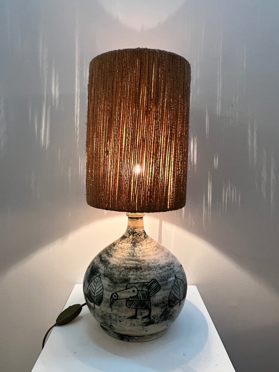 Jacques Blin Ceramic Table Lamp.-photo-3