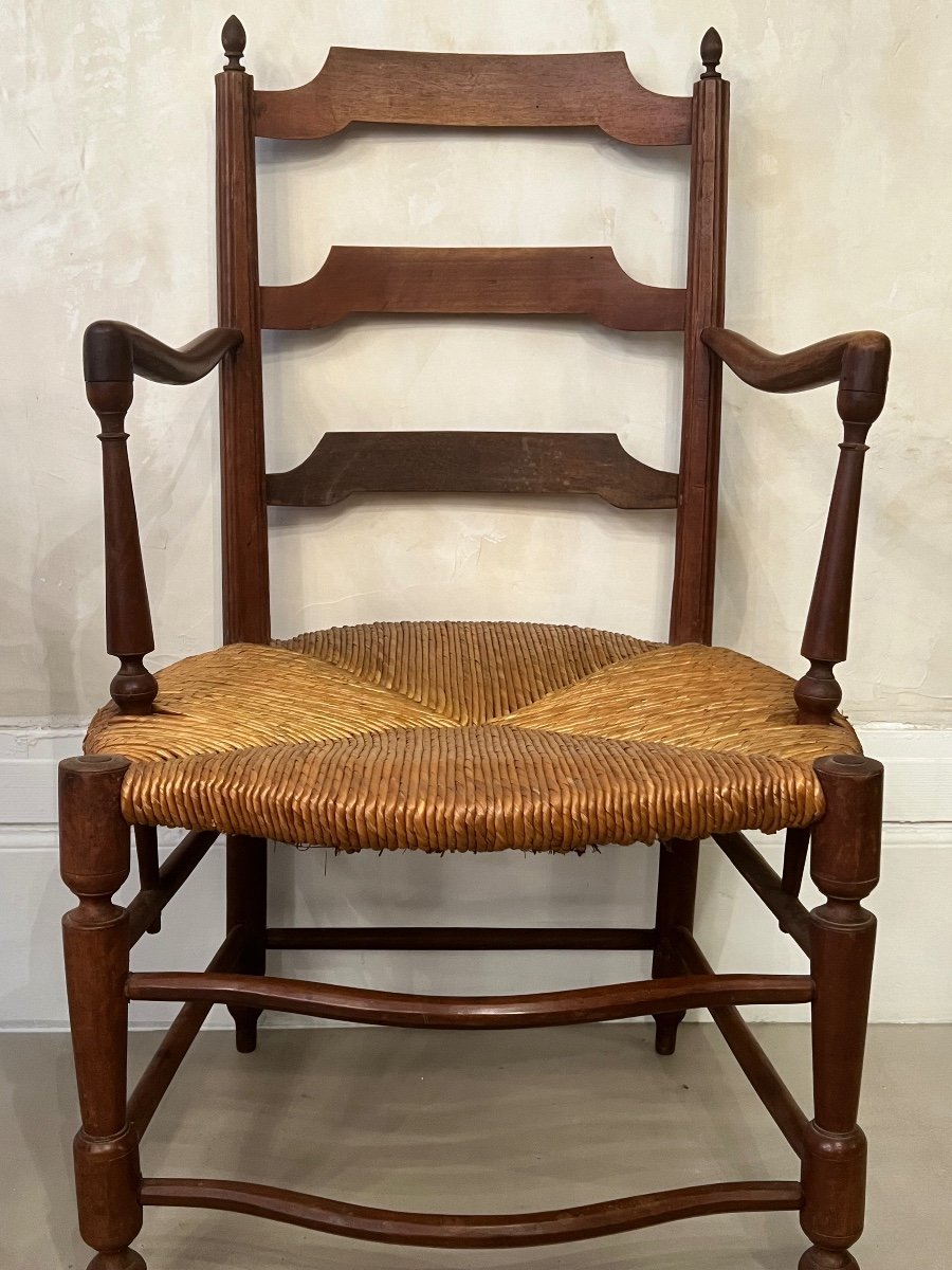 Provençal Straw Armchair From The 18th Century-photo-3