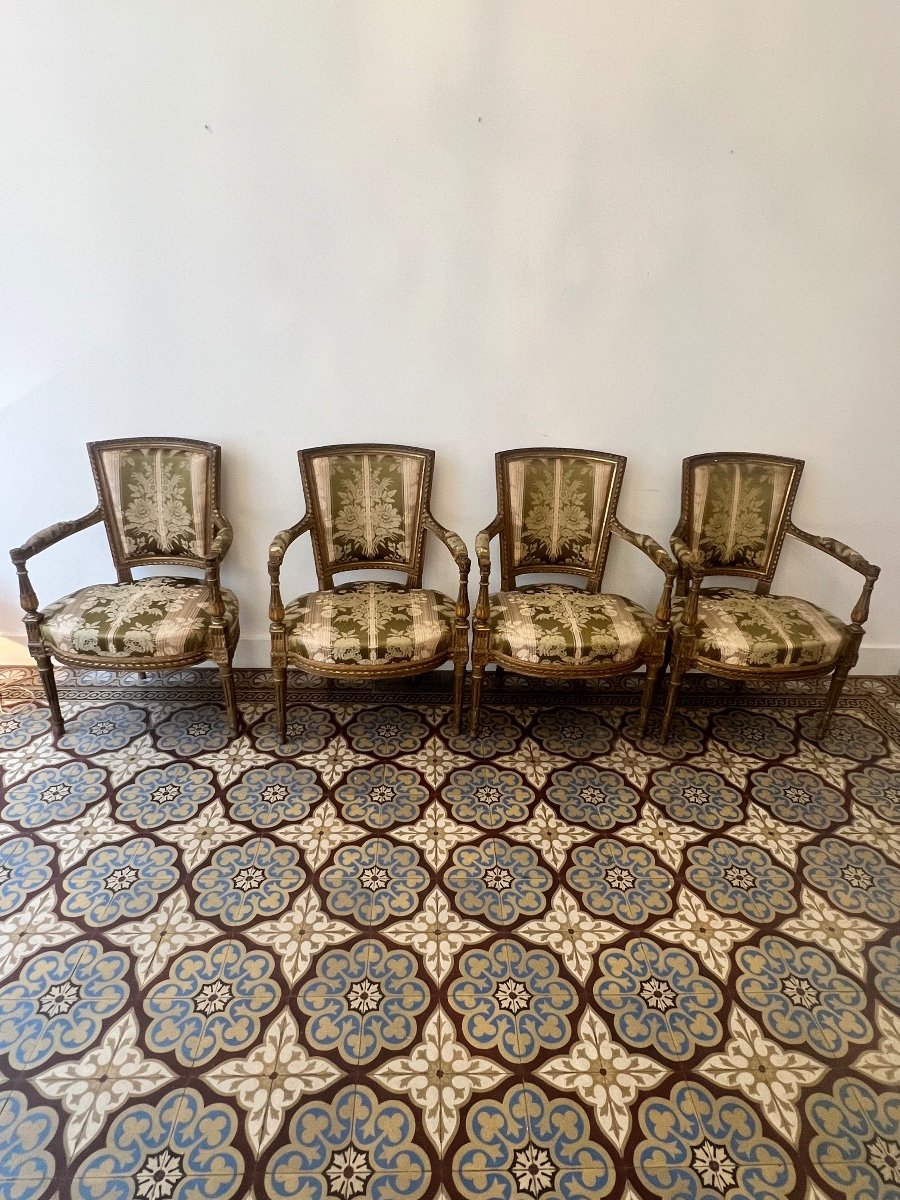 Sofa, Madeeuils, Complete Louis XVI Living Room.-photo-6