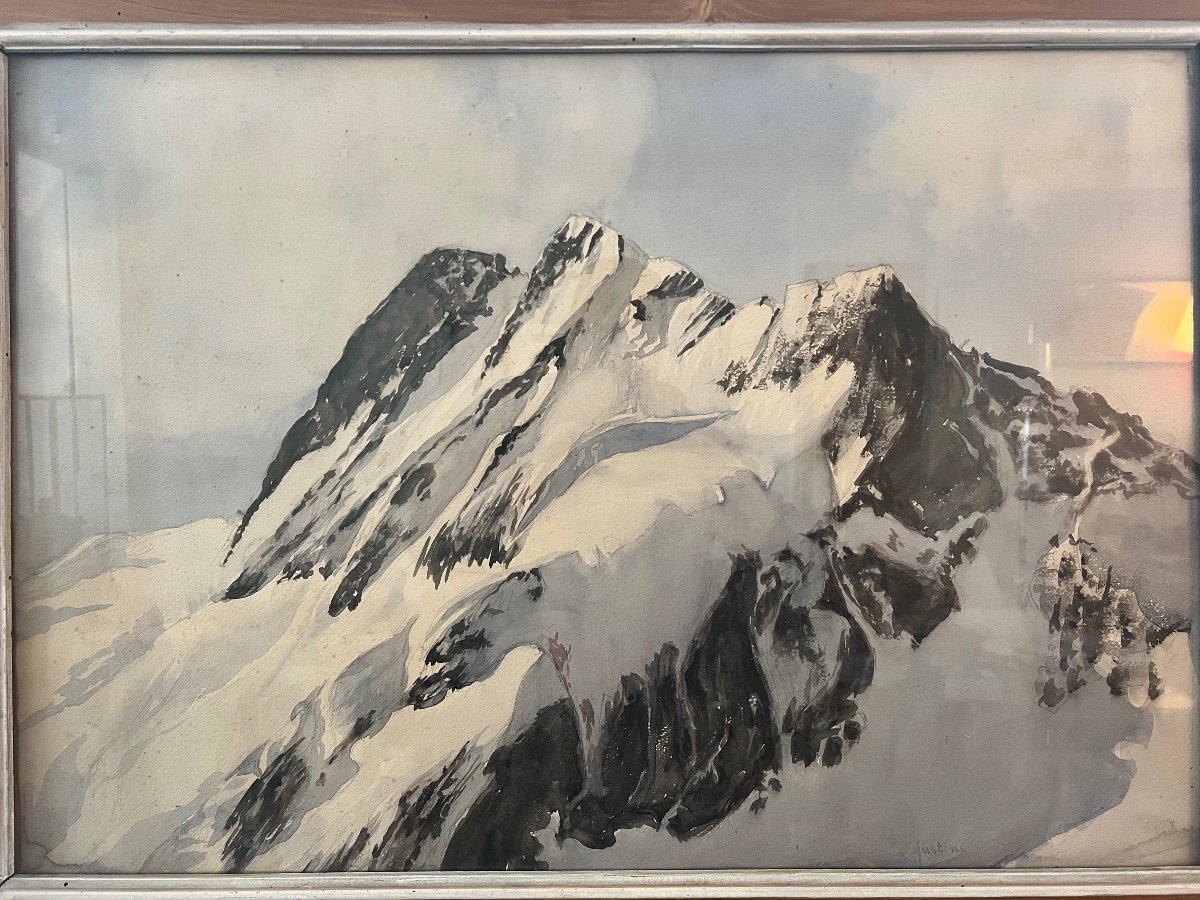 Jean Austruy. Alps Mountain Painting -photo-3