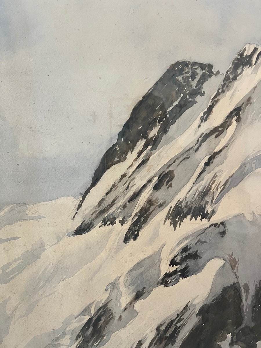 Jean Austruy. Alps Mountain Painting -photo-4