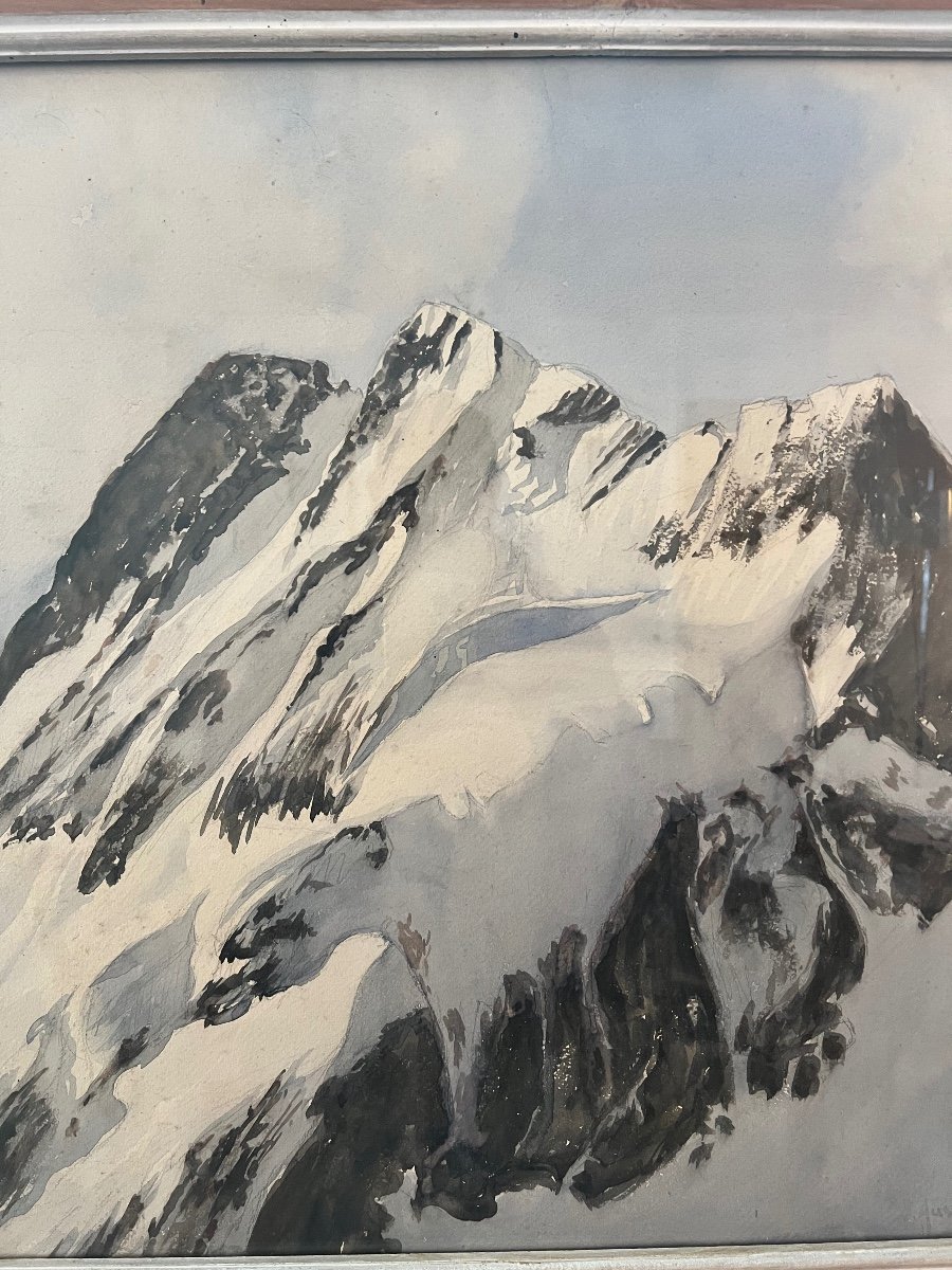 Jean Austruy. Alps Mountain Painting -photo-1