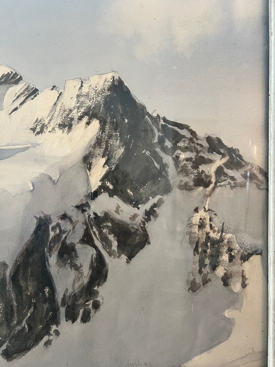 Jean Austruy. Alps Mountain Painting -photo-2