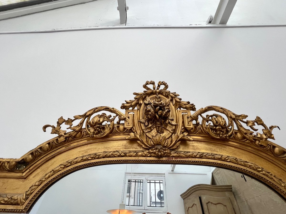 H 221 Cm Antique Mirror.-photo-1