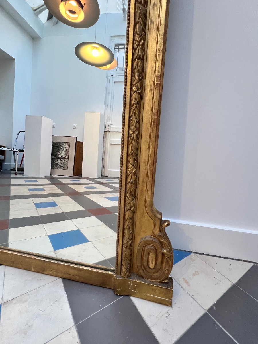 H 221 Cm Antique Mirror.-photo-5