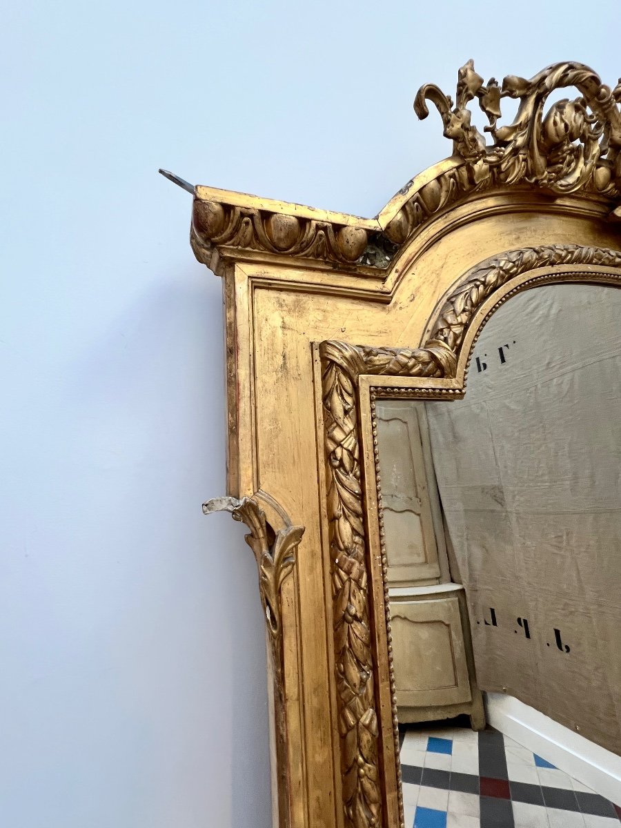 H 221 Cm Antique Mirror.-photo-6