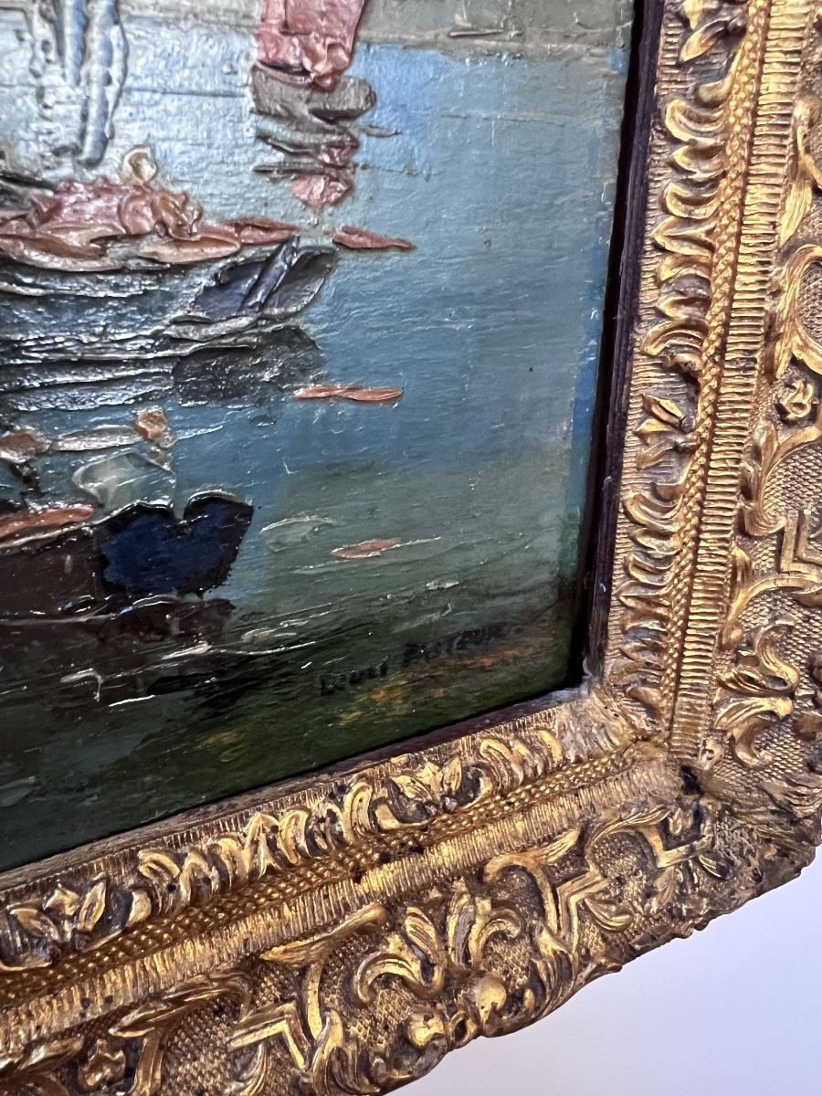 Louis Pastour, Painting Fishermen In The Mediterranean.-photo-2