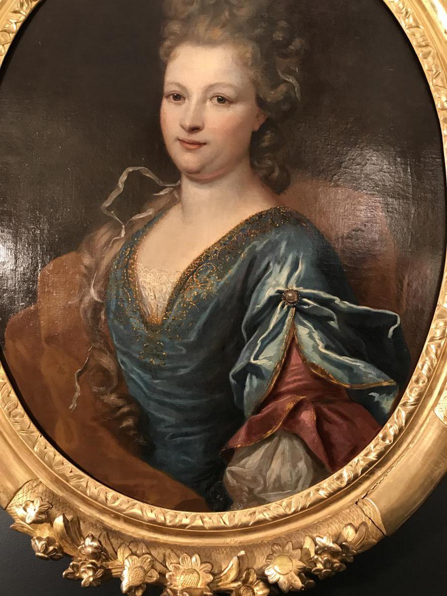 Hyacinthe Rigaud ( Atelier de  ) Paire De Grand Portraits Epoque Régence Tableaux XVIIIeme -photo-1