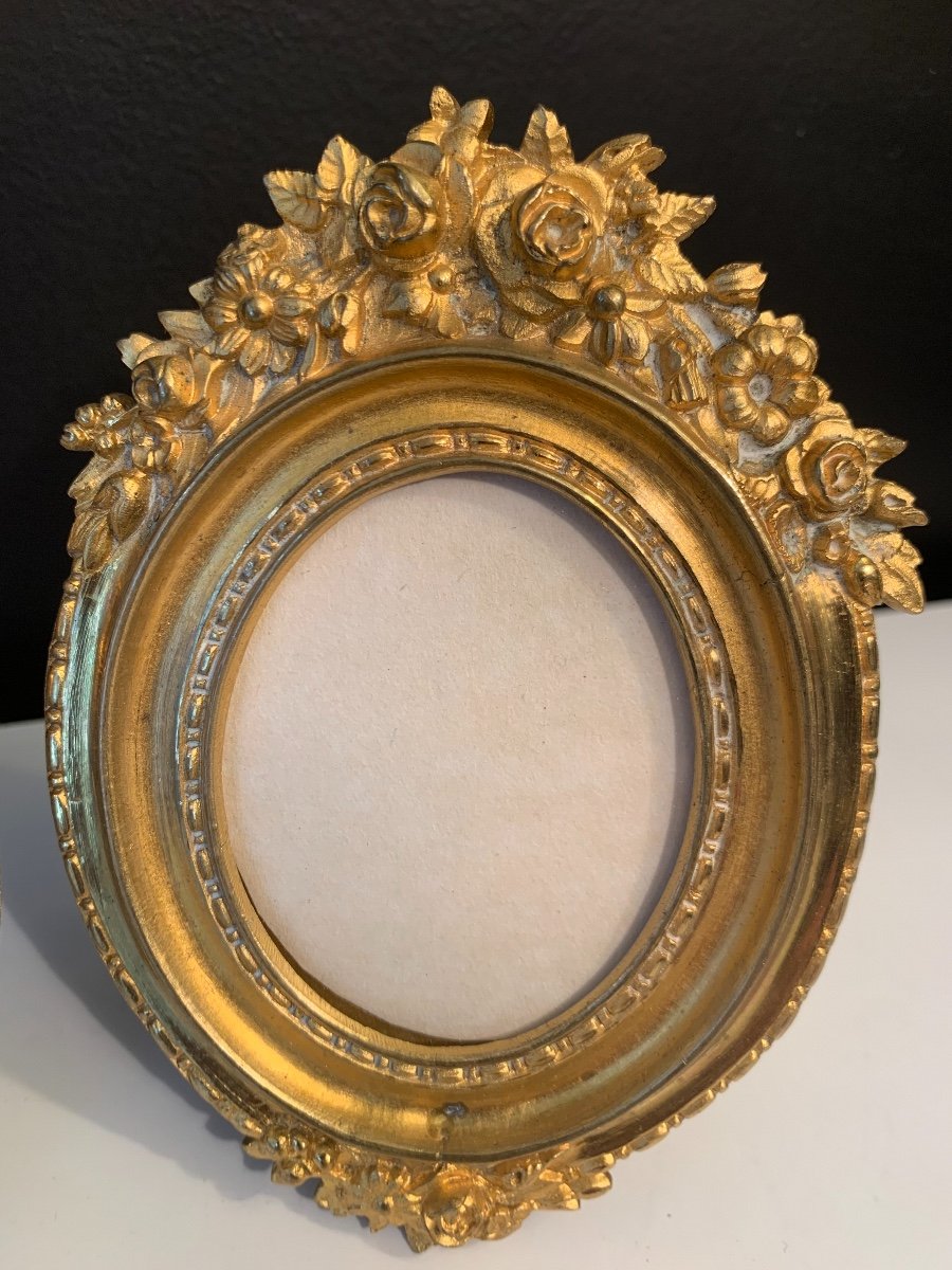 Duo Of Photo Frame In Gilt Bronze, Napoleon III XIX Eme Century-photo-1