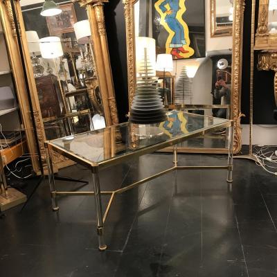 Coffee Table Salon Golden And Plexiglas. Twentieth Century Design