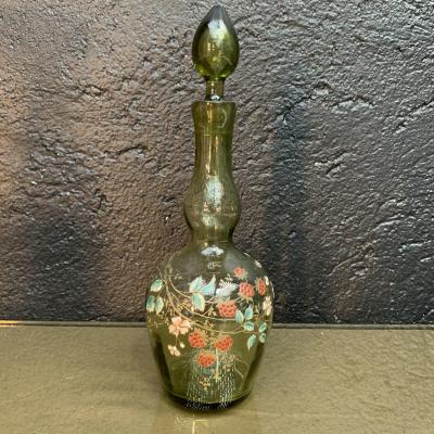 Old Enameled Glass Carafe.