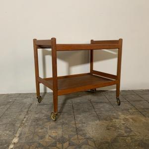 Teak Trolley, Rolling Bar Scandinavian Design 1960