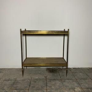 Trolley In Brass And Leather Design 1950.