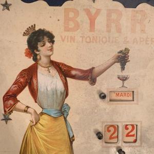 Calendrier Publicitaire Byrrh Aperitif , Pub Bar , Bistrot .