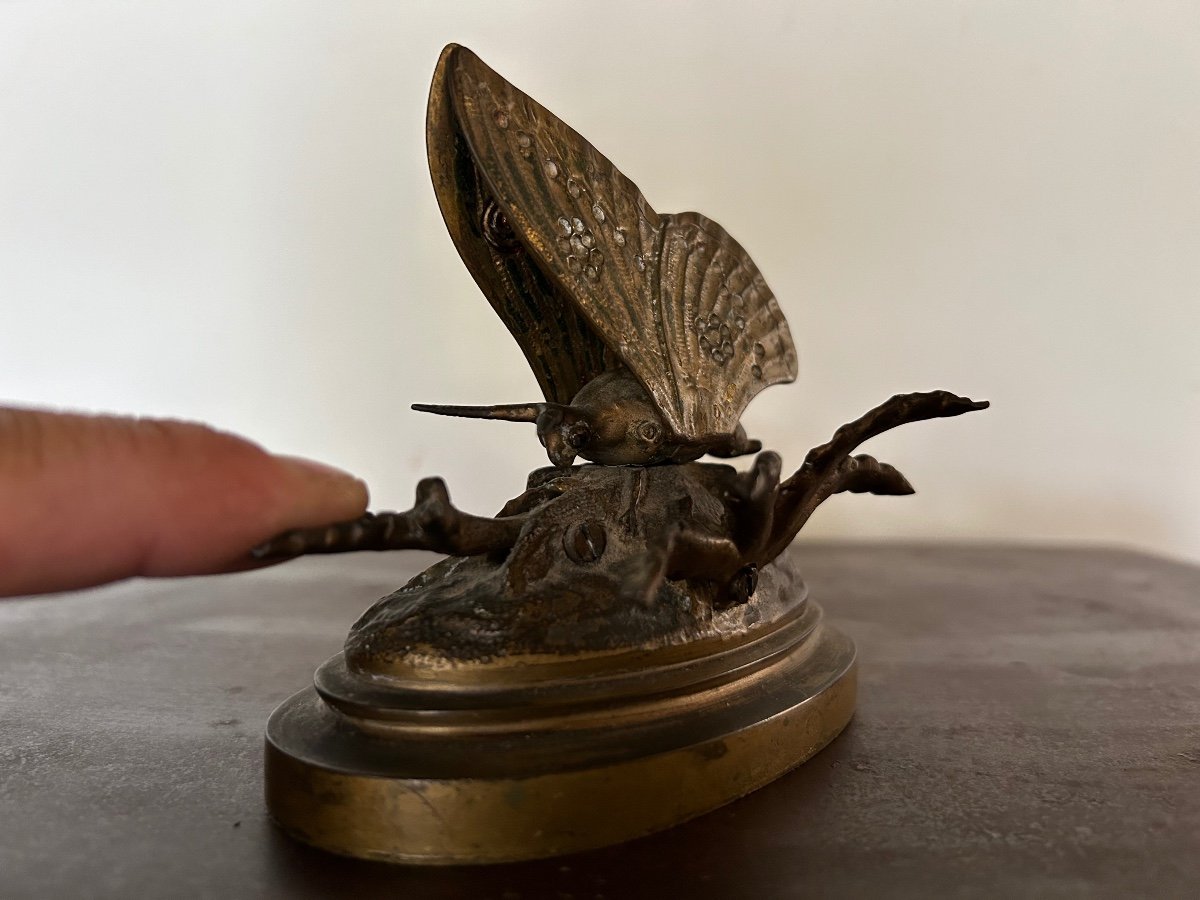Art Nouveau Pince à Correspondance Bronze Papillon-photo-7