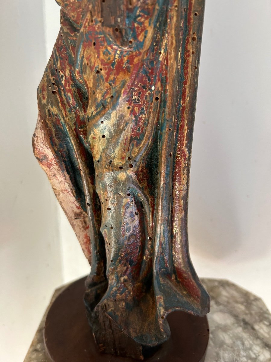 High Period Polychrome Wood Statue-photo-2