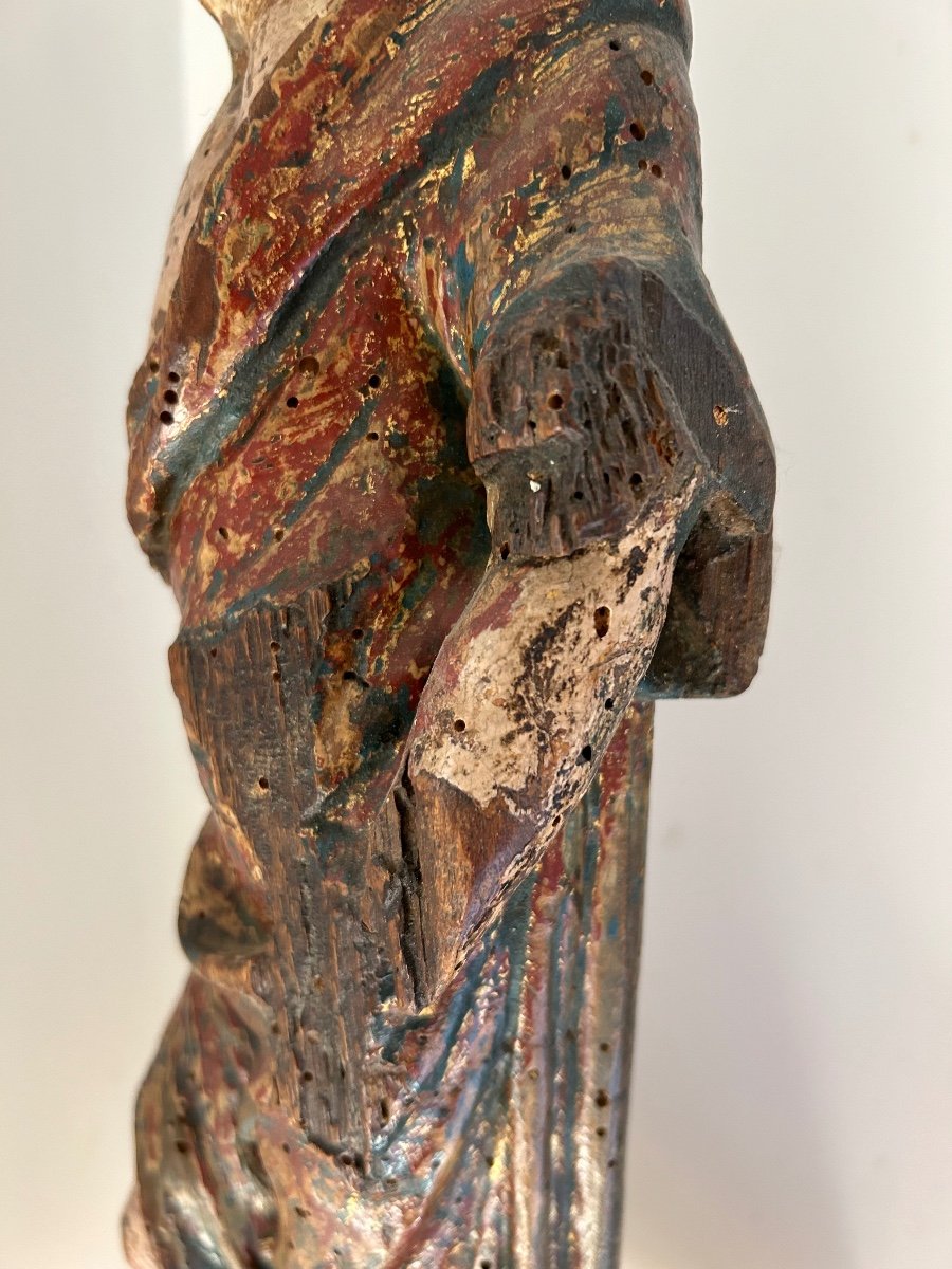 High Period Polychrome Wood Statue-photo-3