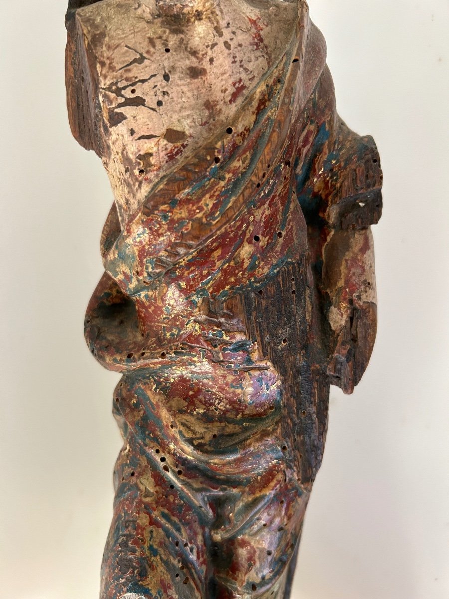 High Period Polychrome Wood Statue-photo-7