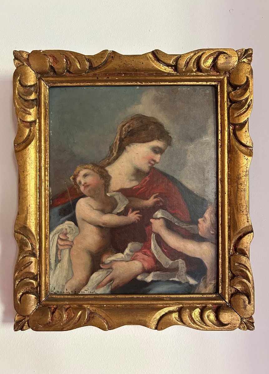 Tableau Louis Gautier  vierge à l’enfant Madone 