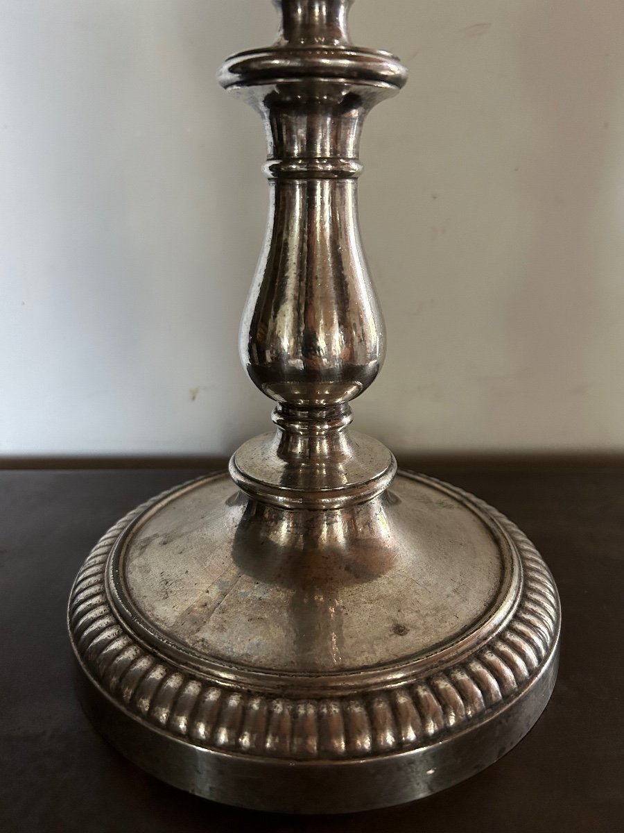 19th Century Silver Bronze Candlestick-photo-2