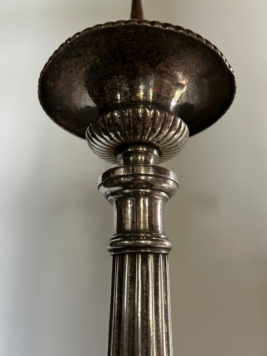 19th Century Silver Bronze Candlestick-photo-5