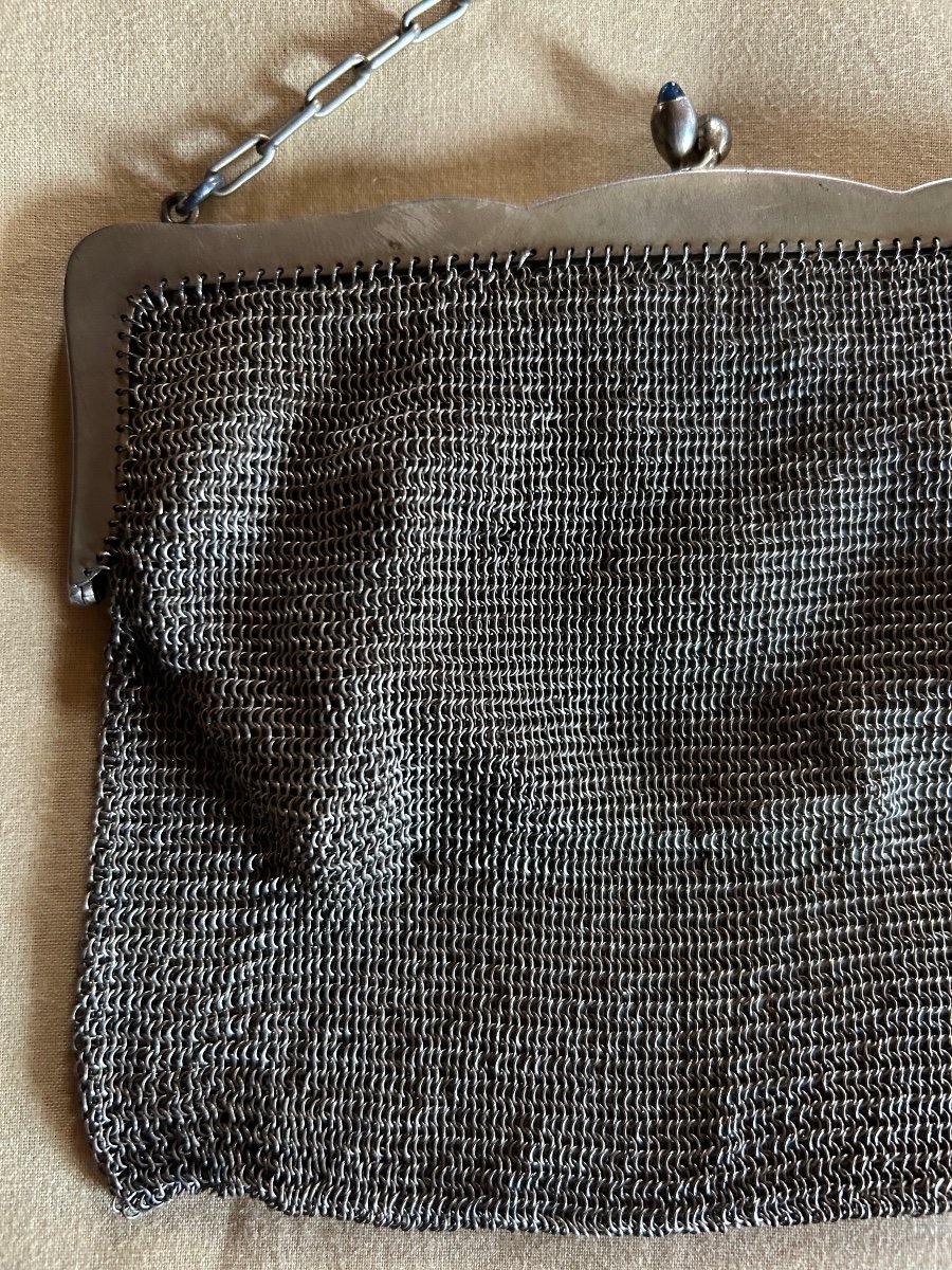 Silver Mesh Purse Bag -photo-1