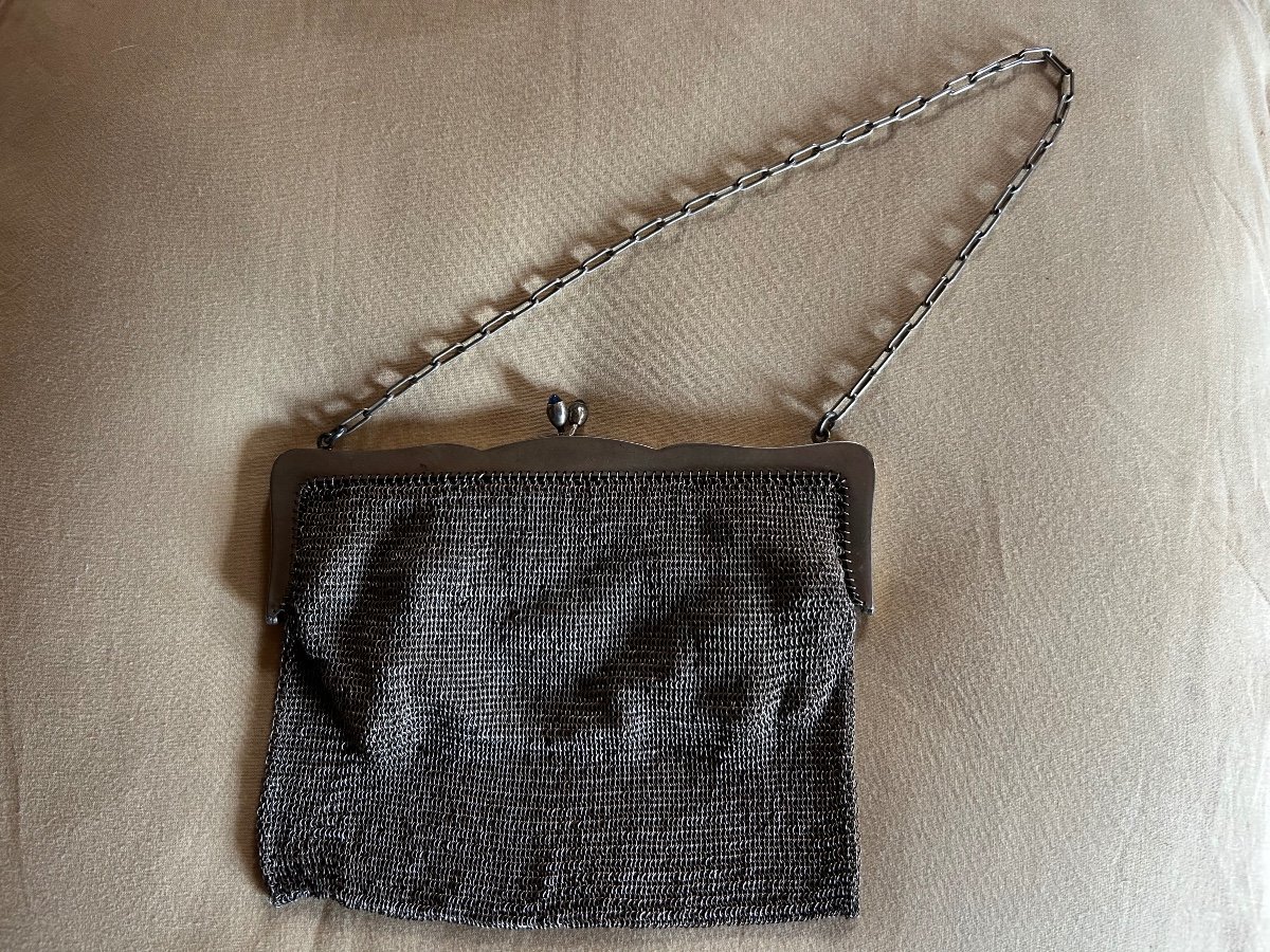 Silver Mesh Purse Bag 