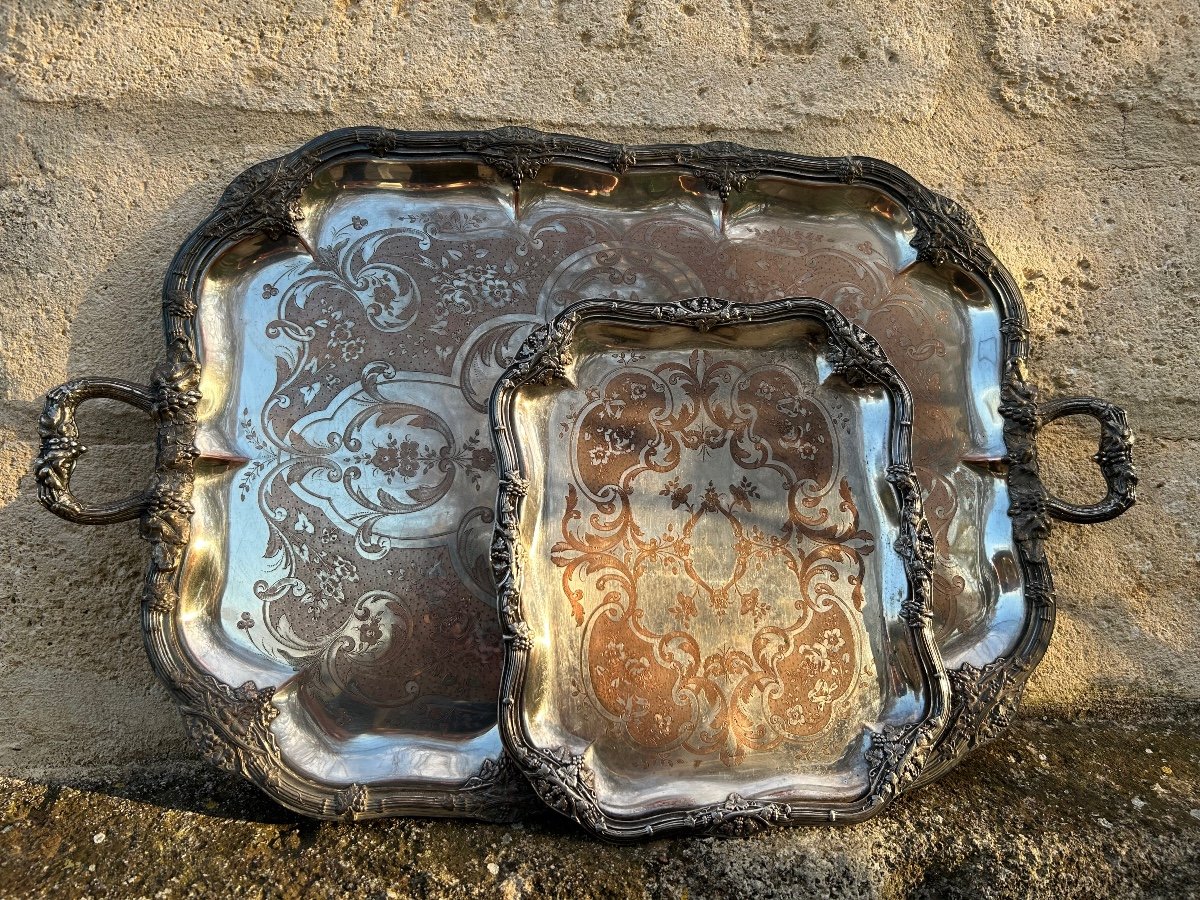 Gaston Doisneau Silver Metal Trays 1900