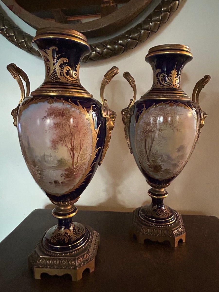 Pair Of Paris Porcelain Vases -photo-6