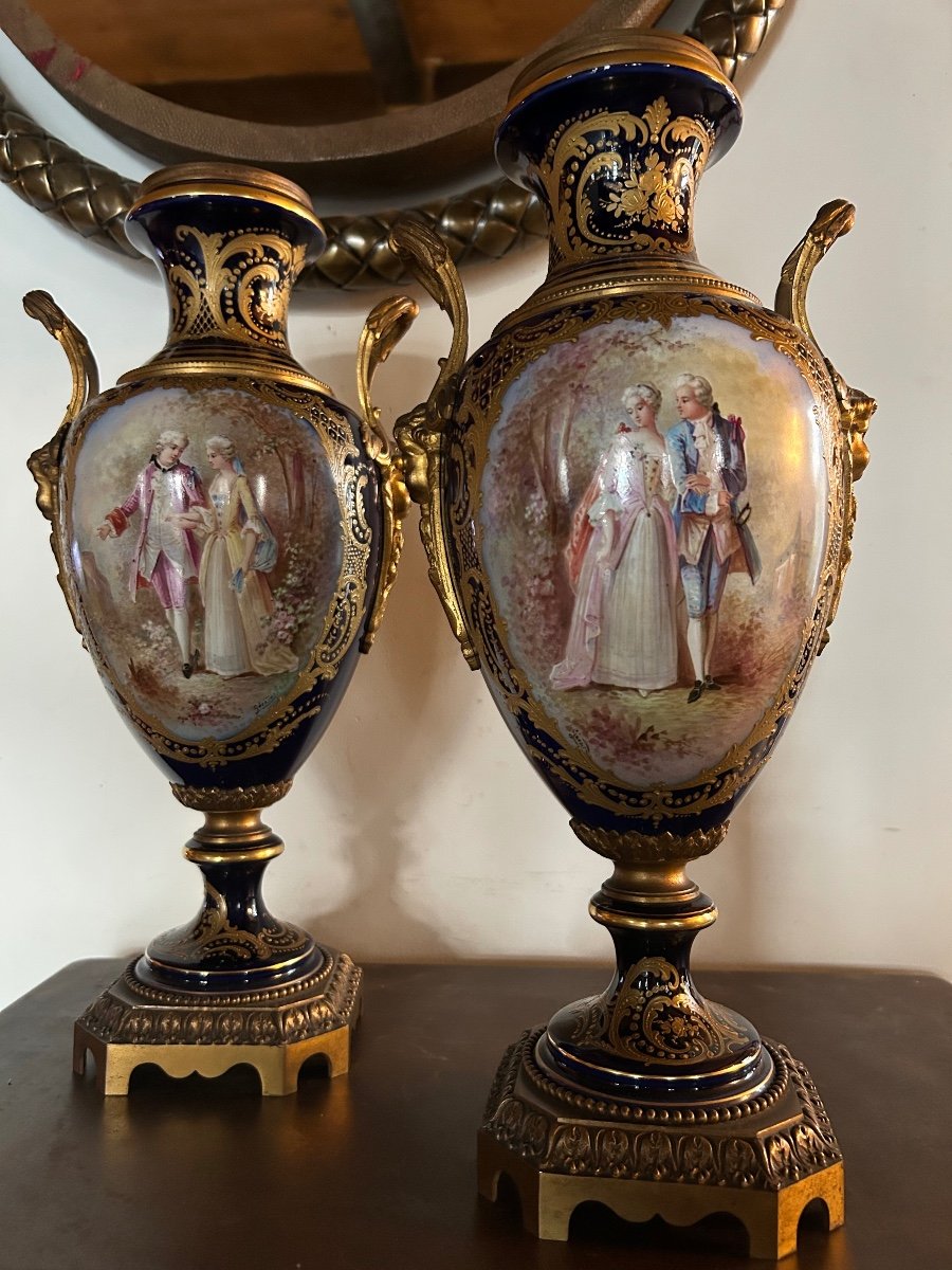 Pair Of Paris Porcelain Vases 