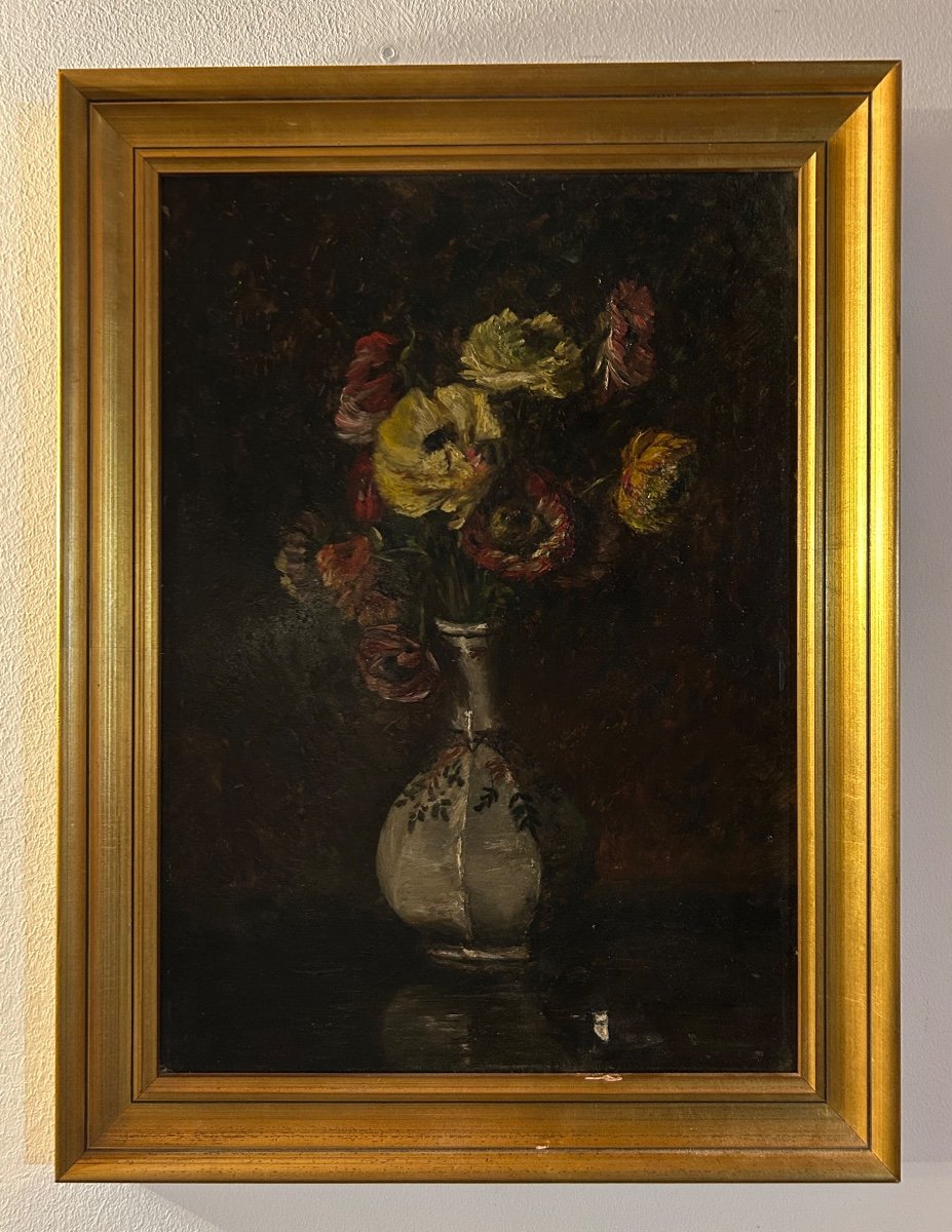 Auguste Boulard Peinture Aux Fleurs 