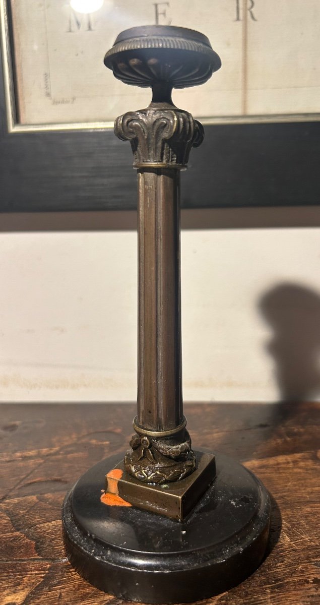 19th Century Column Thermometer Candle Holder-photo-3