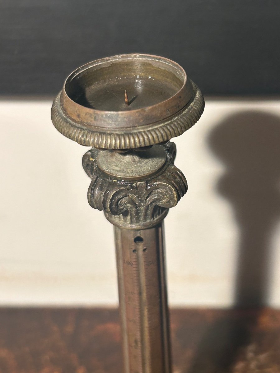 19th Century Column Thermometer Candle Holder-photo-4