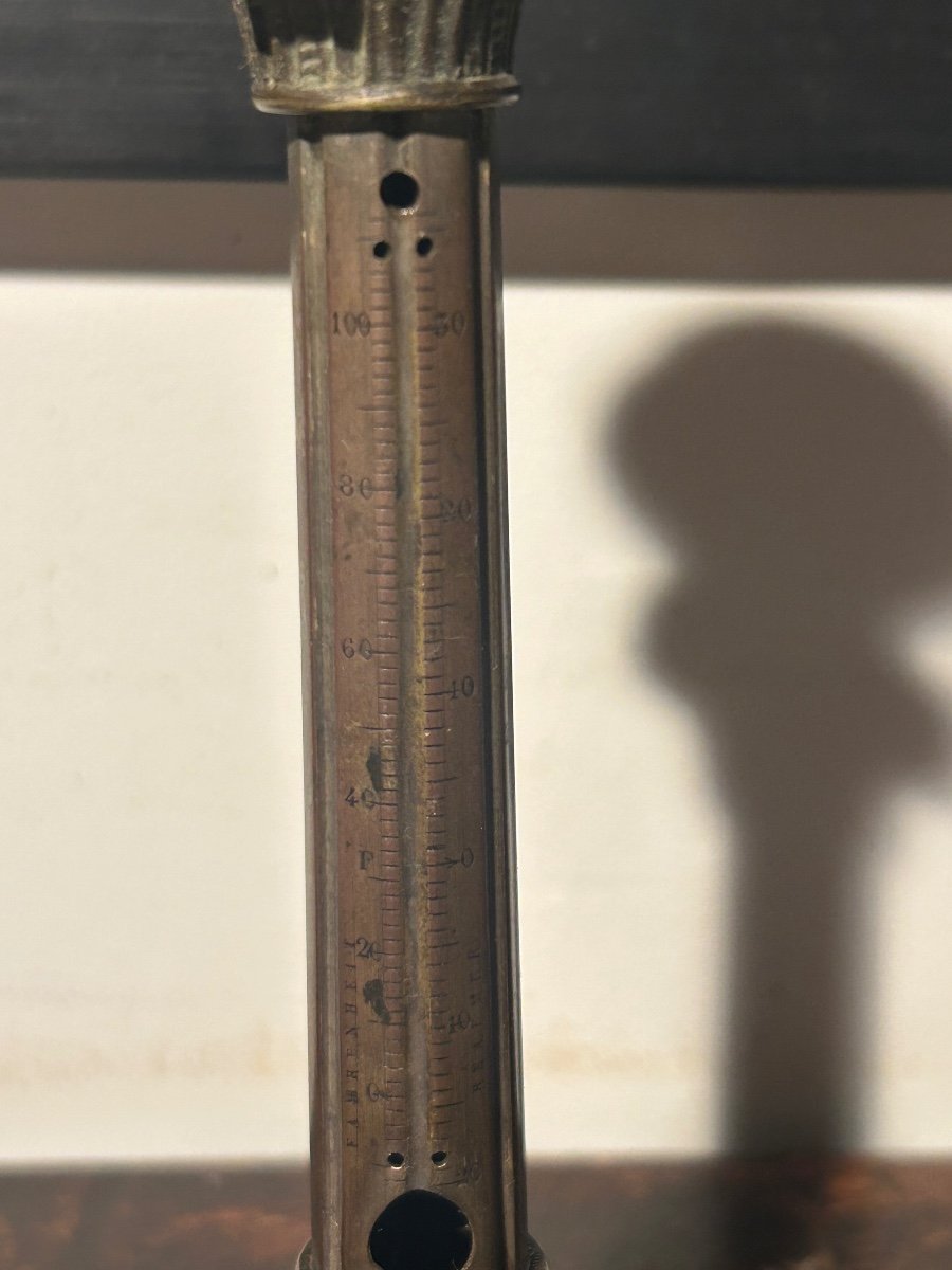 19th Century Column Thermometer Candle Holder-photo-2