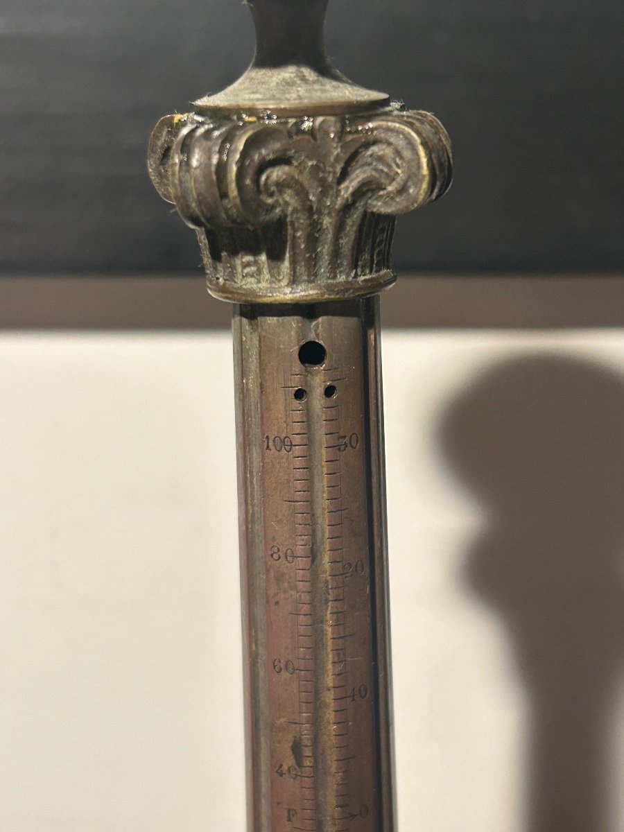 19th Century Column Thermometer Candle Holder-photo-3