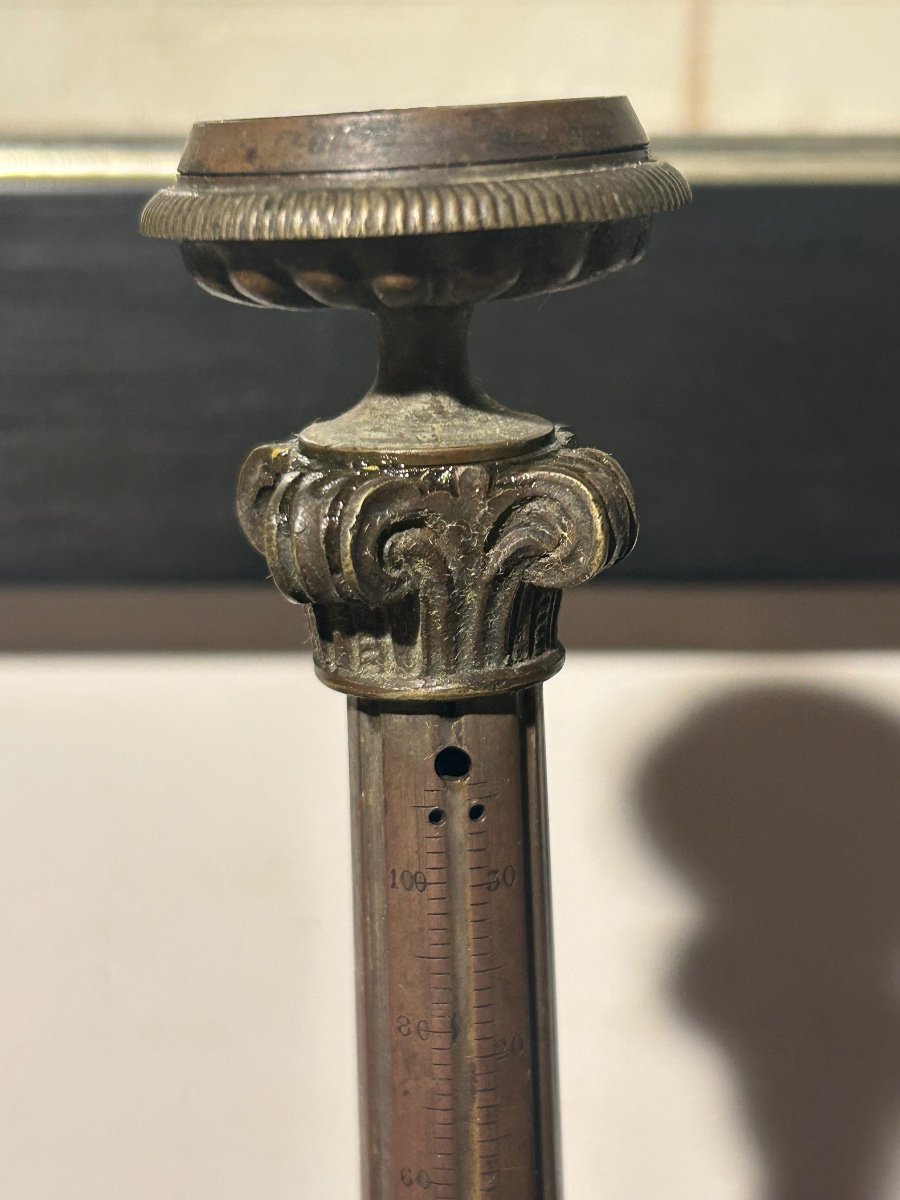 19th Century Column Thermometer Candle Holder-photo-4